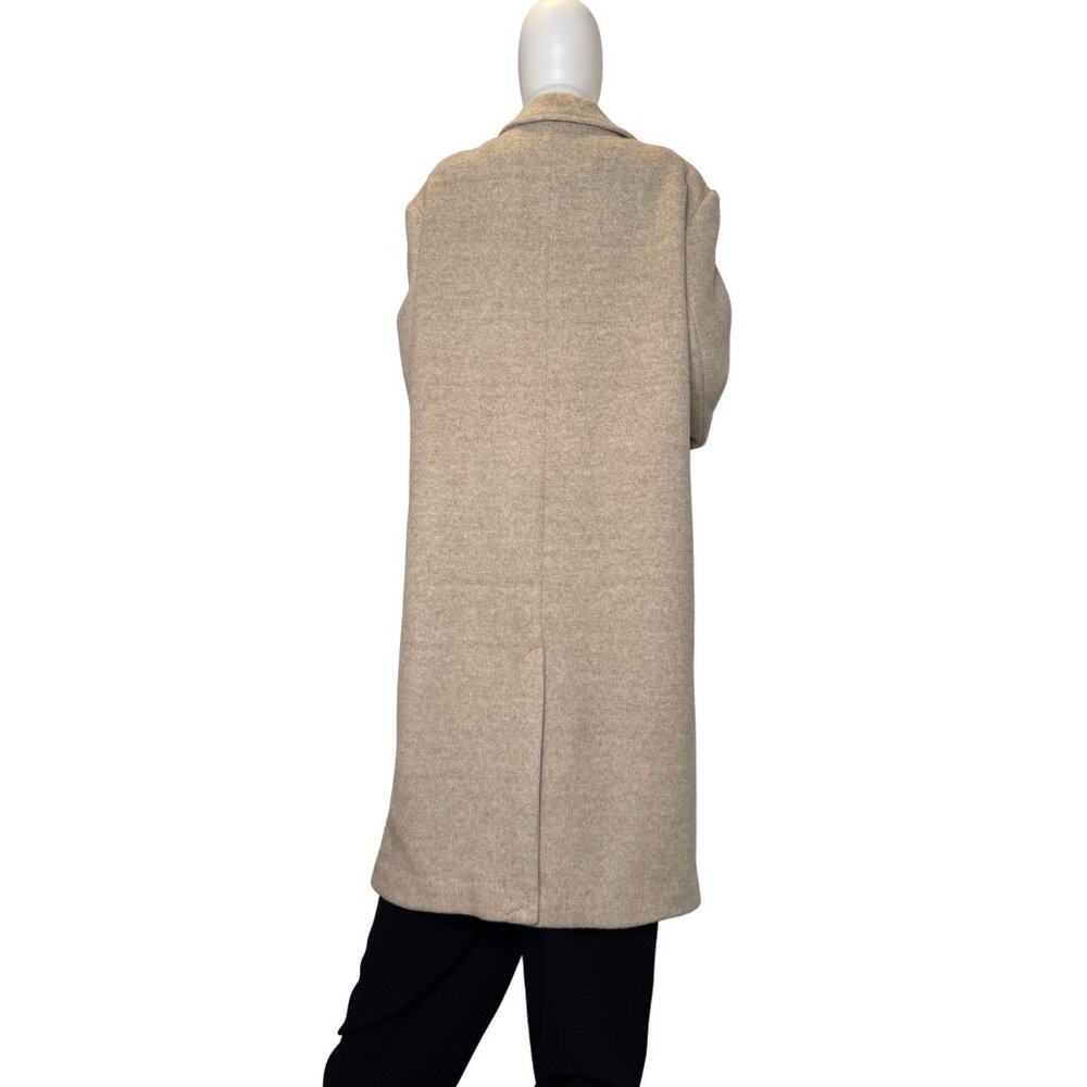 New Reformation Wool Coat Size M Wrap Beige Neutral - Picture 4 of 12